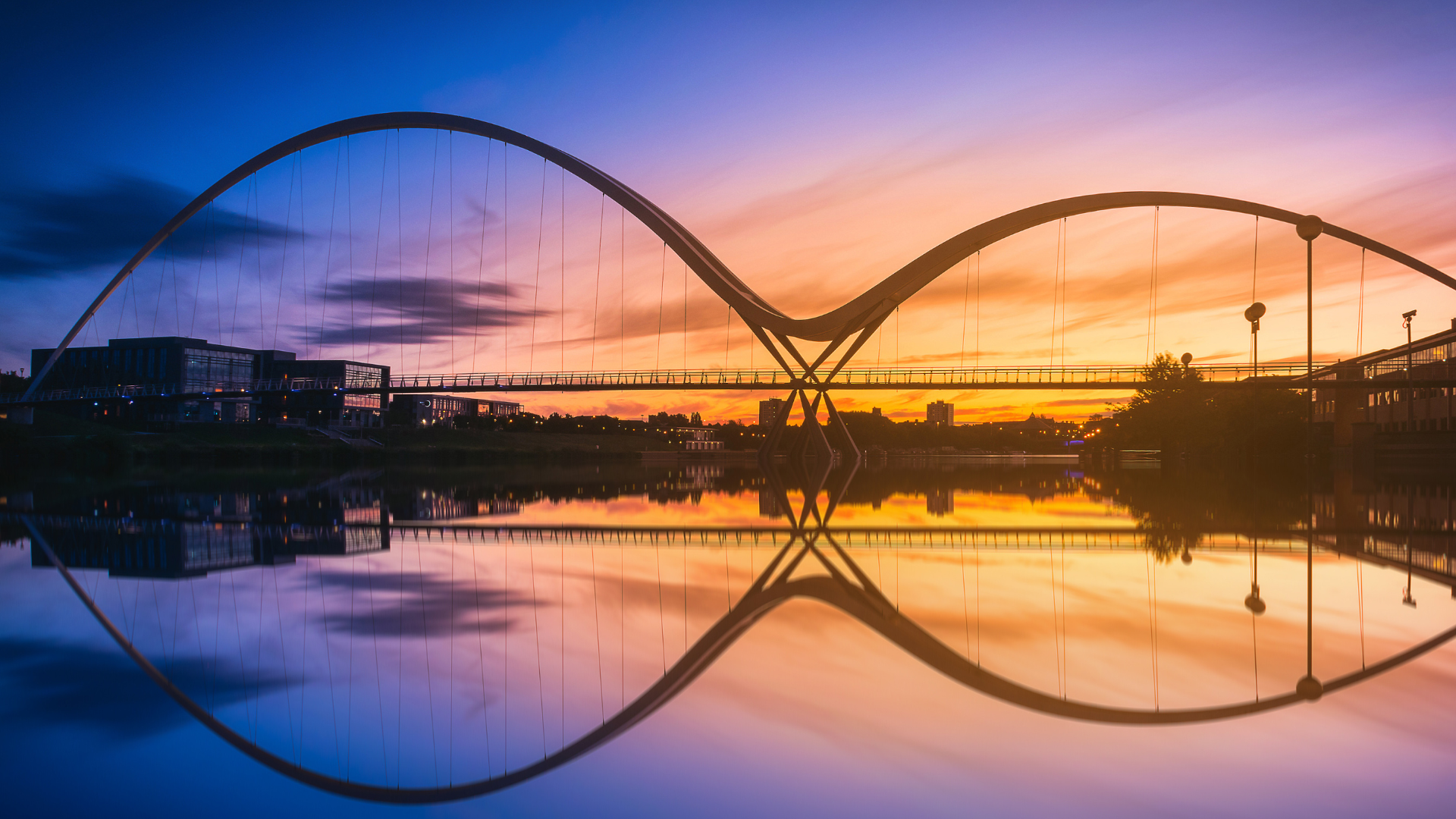 Image of the Millennium Bridge, Stockton on Tees at sunset